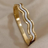 Rhinestone Wave Bracelet Bangle for Women