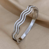 Rhinestone Wave Bracelet Bangle for Women