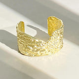 Bumpy Wide Metal Cuff Bracelet for Women Charm Bangle