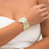 Bumpy Wide Metal Cuff Bracelet for Women Charm Bangle