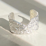 Bumpy Wide Metal Cuff Bracelet for Women Charm Bangle