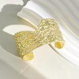 Bumpy Wide Metal Cuff Bracelet for Women Charm Bangle