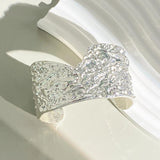 Bumpy Wide Metal Cuff Bracelet for Women Charm Bangle