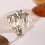 Wide Metal Open Cuff Bracelet for Women Charms Bangle Accessory