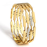Crystal Zircon Heart Star Circle Bangle Bracelet - Women's Charm Jewelry