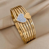Love Charm Heart Bracelet Rhinestone Wristband Jewelry Gift