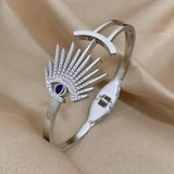 Evil Eyes Bracelet Stainless Steel Cuff Bangle Lucky Eye Bracelets