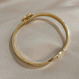 Colored Zircon Crystal Stainless Steel Bangles Bracelets for Women