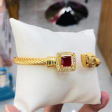 Zircon Crystal Red Bangle Ladies Bracelet