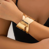 Wide Hollow Cross Metal Cuff Bracelet for Women
