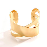 Wide Hollow Cross Metal Cuff Bracelet for Women