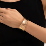 Metal Open Cuff Bracelet for Women African Bangles Nail Hand Jewelry