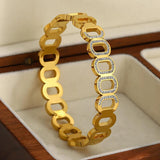 Crystal Zircon Stainless Steel Bangles Bracelets For Women