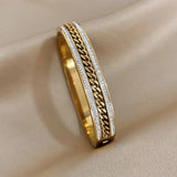 Stainless Steel Chain Bangle Bracelet for Women