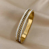 Stainless Steel Chain Bangle Bracelet for Women