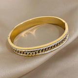 Stainless Steel Chain Bangle Bracelet for Women