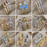 Heart Evil Eye Zircon Stainless Steel Bangles Bracelets for Women