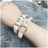 Leopard Opened Bangle Statement Chunky Bracelet Enameled Jewelry