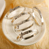 DIY Charm Bangle Bracelet Roman Numeral Pendant Women Jewelry