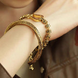 Foxanry Vintage Punk Cuff Bracelet Irregular Geometric Jewelry