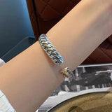 Foxanry Silver Punk Bracelet Thai Silver Jewelry Vintage Party Accessories