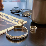 Foxanry Silver Punk Bracelet Thai Silver Jewelry Vintage Party Accessories