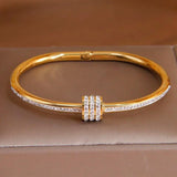 Stainless Steel Crystal Charm Bracelet for Women