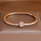 Stainless Steel Crystal Charm Bracelet for Women