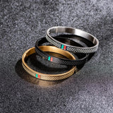 Hot Green Red Charm Bangles for Women Men Couple Stainless Steel Jewelry Gift