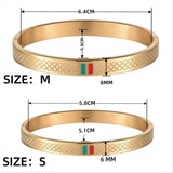 Hot Green Red Charm Bangles for Women Men Couple Stainless Steel Jewelry Gift