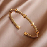 Geometric Stainless Steel Charm Bracelet for Women
