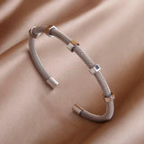 Geometric Stainless Steel Charm Bracelet for Women