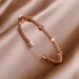Geometric Stainless Steel Charm Bracelet for Women