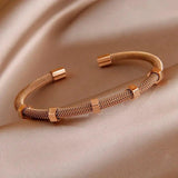 Geometric Stainless Steel Charm Bracelet for Women