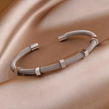 Geometric Stainless Steel Charm Bracelet for Women
