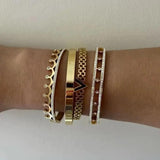 Stainless Steel Bangles Bracelets 18K Plated Wedding Jewelry