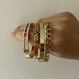Stainless Steel Bangles Bracelets 18K Plated Wedding Jewelry