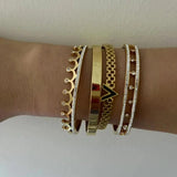 Stainless Steel Bangles Bracelets 18K Plated Wedding Jewelry
