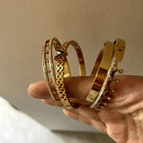 Stainless Steel Bangles Bracelets 18K Plated Wedding Jewelry
