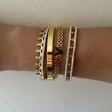 Stainless Steel Bangles Bracelets 18K Plated Wedding Jewelry