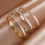 Stainless Steel Star Zirconia Charm Bracelet for Women