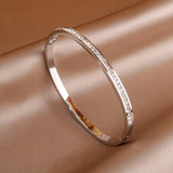 Stainless Steel Star Zirconia Charm Bracelet for Women