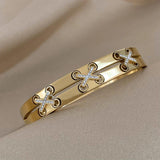 Stainless Steel Unusual Bangles 18K Plate Waterproof Jewelry