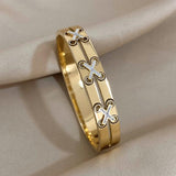 Stainless Steel Unusual Bangles 18K Plate Waterproof Jewelry