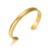 C-Shaped Stainless Steel Bracelet with Rubber Band