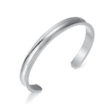 C-Shaped Stainless Steel Bracelet with Rubber Band