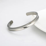 C-Shaped Stainless Steel Bracelet with Rubber Band