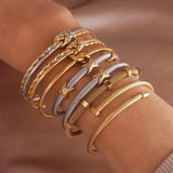 Punk Style Stainless Steel Knot Charm Bracelet for Women