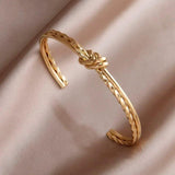 Punk Style Stainless Steel Knot Charm Bracelet for Women