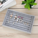 Velvet Stackable Jewelry Display Tray Grid Slot Pallet Organizer